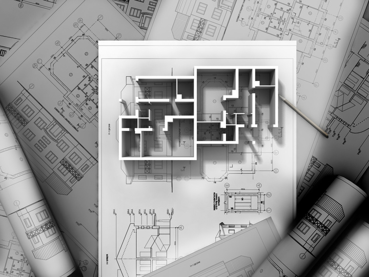 Building of a 3D plan drawing